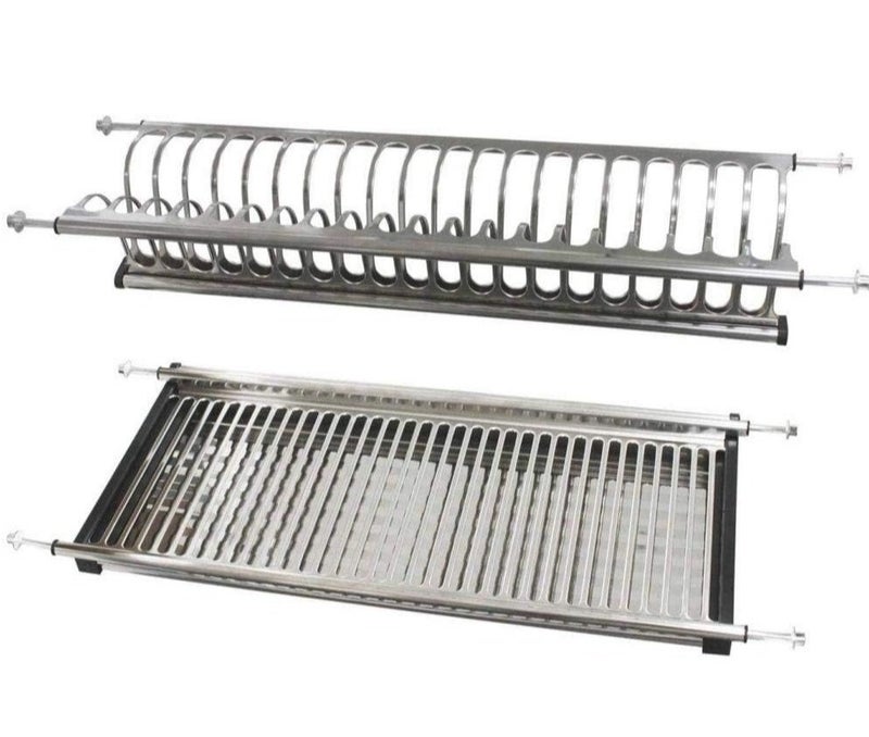Premium Stainless Steel Kitchen Plate Rack & Drying Mat Set – Vertical Dish Organizer with Drip Tray - Image 1
