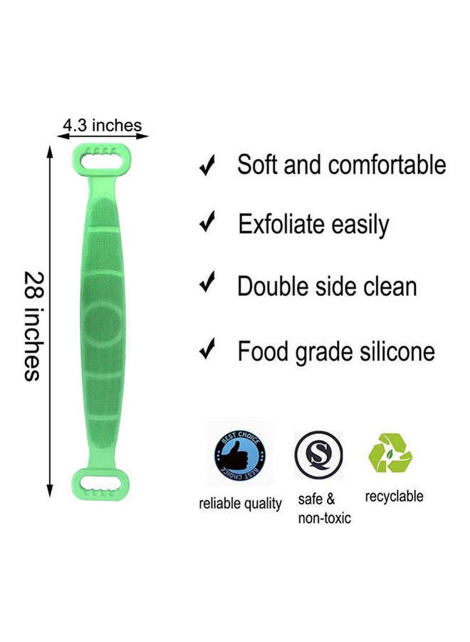 NIBEMINENT Silicone Bath Body Brush Double Sided Back Scrubber For Shower Green - Image 2