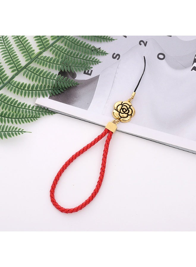 NIBEMINENT Phone Charm/ Chain Strap for Women Girls, National Trend Red Love Bow Cell Phone Case Lanyard Wrist Strap
