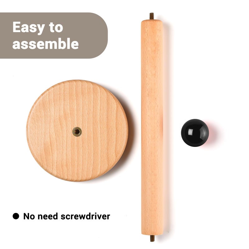 Cambiar Paper Towel Holder  Wooden Kitchen Roll Stand (Black Ball) - Image 3