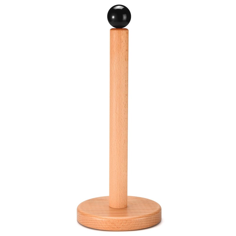 Cambiar Paper Towel Holder  Wooden Kitchen Roll Stand (Black Ball) - Image 1