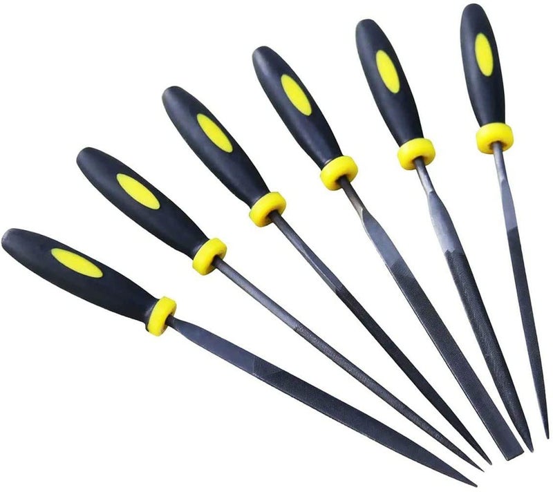 Inditrust مجموعة 6 قطع من ملفات الإبرة مع مقبض للمعادن والزجاج والحجر والمجوهرات ونحت الخشب والحرف اليدوية وغيرها - Image 1