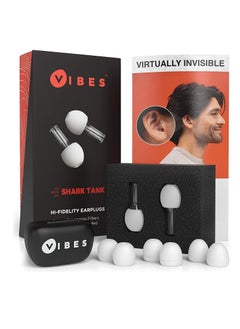 Vibes Acoustic Filter Ear Plugs - High Fidelity Decibel Reducing EarPlugs for Music Concerts, Festivals, Motorcycling - Hearing Protection for Tinnitus & Autism Sensory Processing Disorders
