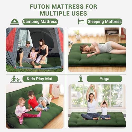 Deevine Craft Quilt Cotton Floor Bed Mattress, Foldable,Rollable Movable Comfort Gadda 1 Sleeping Capacity, S Quilted Design (Bottle Green, Single Bed 72X30X5 Inches) - Image 5