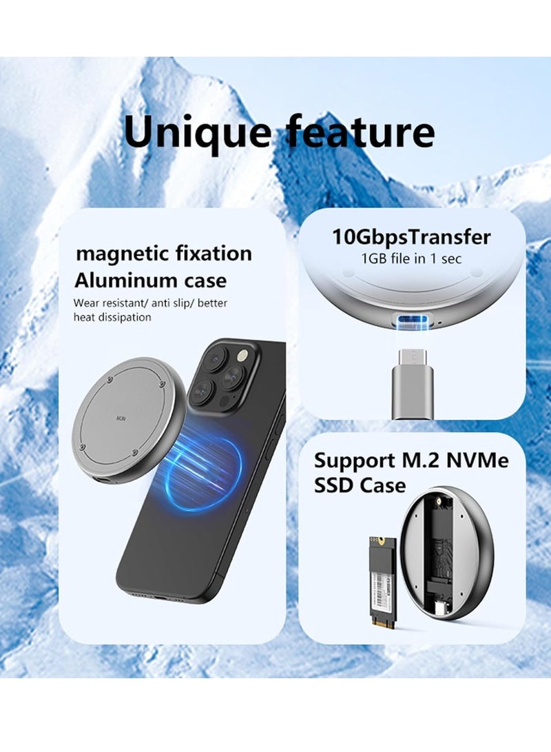 USB3.1 10Gbps 2230/2242 NVMe SSD Case Mobile 15 NVMe Adapter Aluminum External SSD Enclosure NVMe SSD Case - Image 4