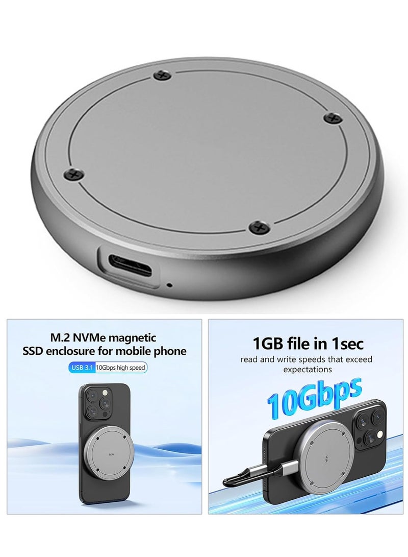 USB3.1 10Gbps 2230/2242 NVMe SSD Case Mobile 15 NVMe Adapter Aluminum External SSD Enclosure NVMe SSD Case - Image 2