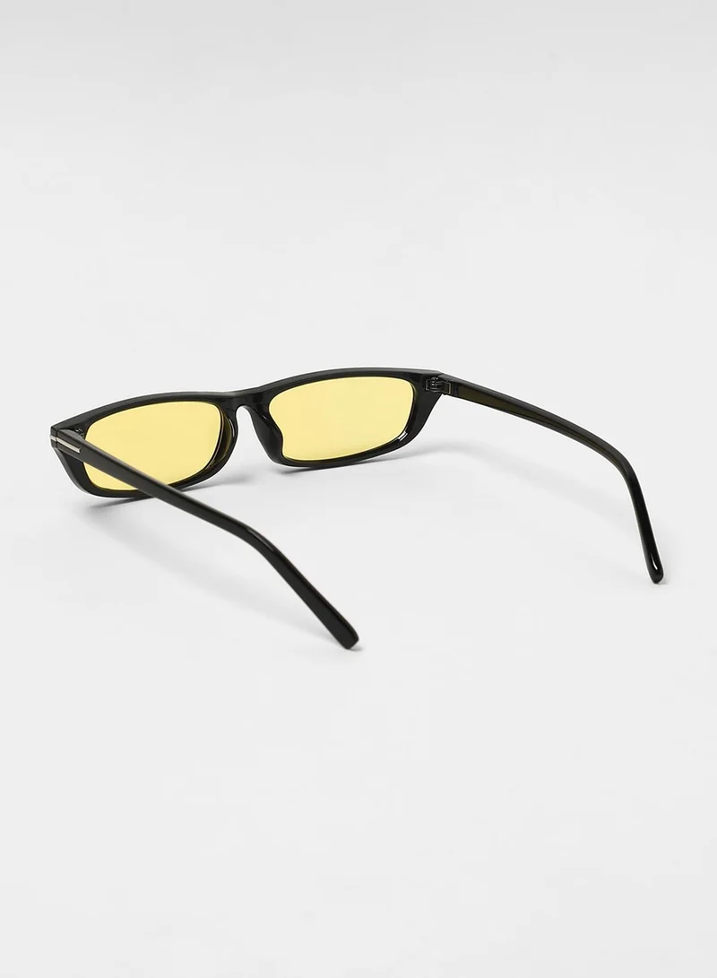 صوص هاوت The Sleek Rectangular Sunglasses - Corn Yellow