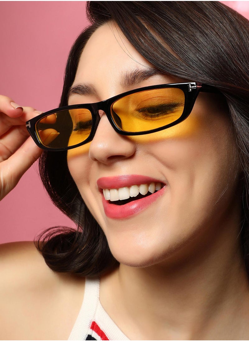 Haute Sauce The Sleek Rectangular Sunglasses - Corn Yellow  - Image 2