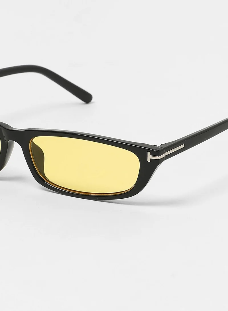 صوص هاوت The Sleek Rectangular Sunglasses - Corn Yellow