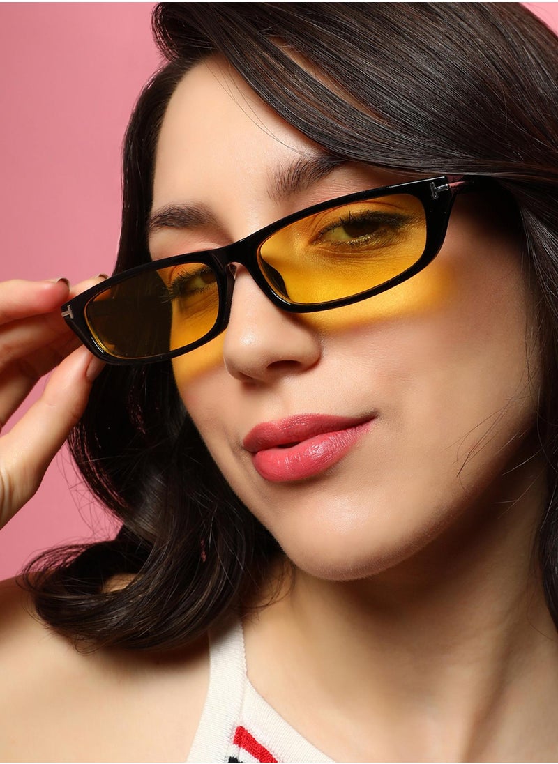 Haute Sauce The Sleek Rectangular Sunglasses - Corn Yellow  - Image 3