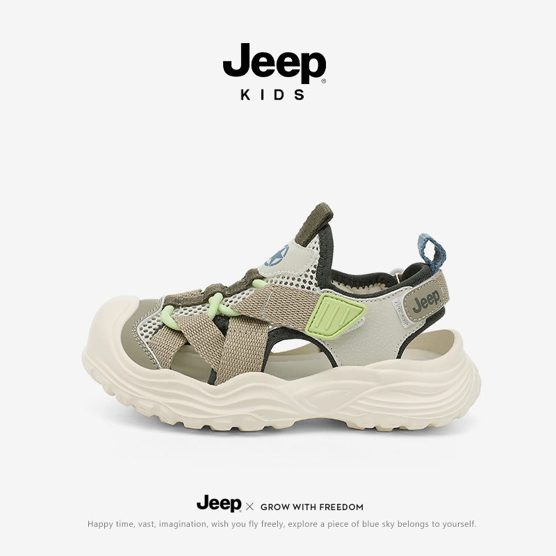 Jeep Kidsren'S Sandals Boys' Non-Slip Beach Shoes 2025 Girls' Breathable Sports Shoes River Tracing Shoes - Image 1