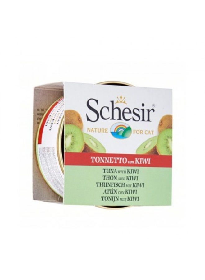 شيسر طعام شيزر الرطب للقطط البالغة - تونة وكيوي في جيلي- 3 علب، وزن كل علبة 75 غرام - Image 2