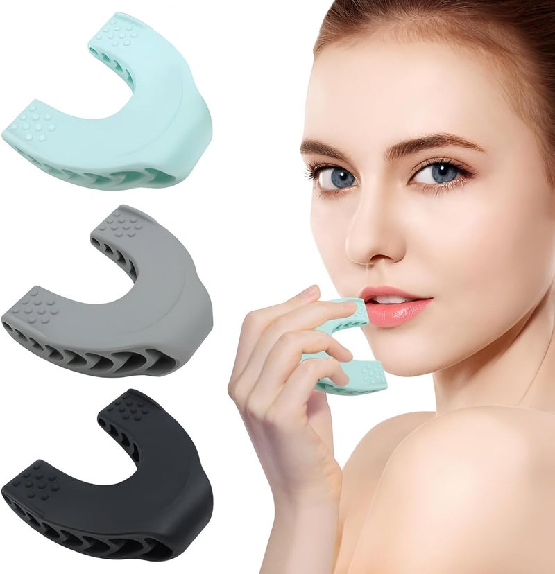 SEFLICA Premium Facial Exerciser - Jawline Exerciser for Men and Women – Tighten, Tone & Strengthen, Target your jawline, chin, lips and cheekbones - Food-grade Silicone (Black, U Shape) - Image 5