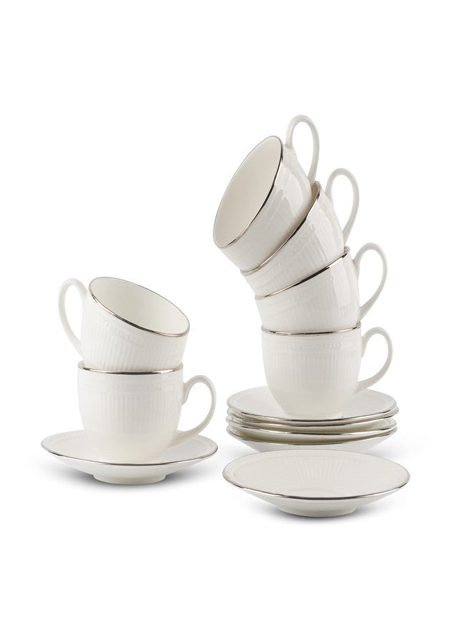 Dandy Lines England By Data Crown Platinum Cups And Saucers, 50040, Pack Of 12 - 190 Ml - Image 3