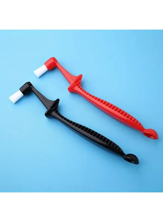 Red Coffee Machine Cleaning Brush With Long Handle And Spoon - Image 2