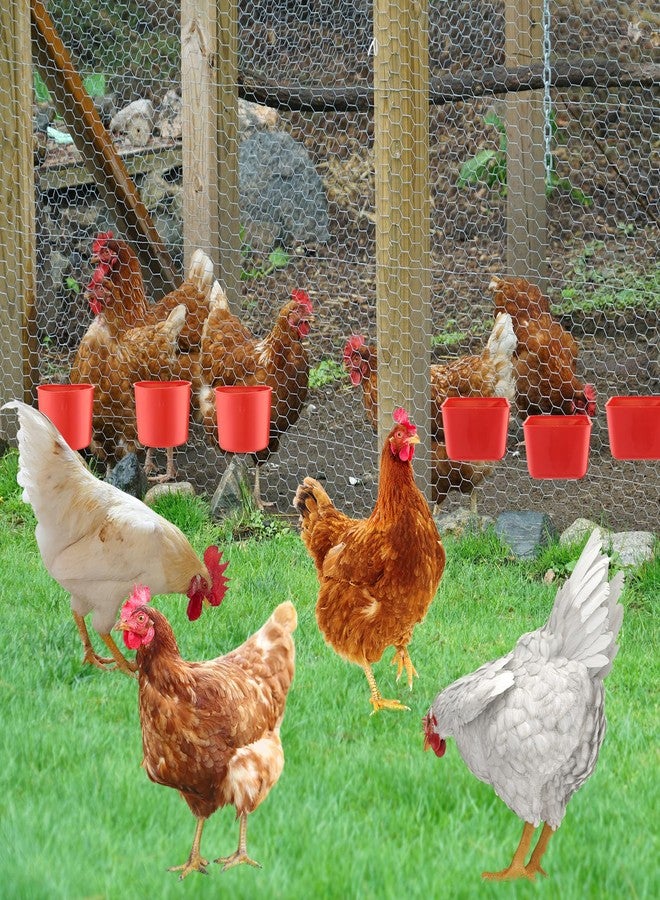 FillTouch أكواب FillTouch 50 قطعة، مقاس 4.9 × 3.7 × 2.4 بوصة، مغذيات دجاج، أكواب قفص مقاس 3.2 × 3.2 × 2.4 بوصة، مغذيات طيور، أكواب ماء معلقة للدجاج، أوعية بذور، أكواب حظيرة لتغذية وسقي الببغاء والدواجن والحمام، لون أحمر - Image 4