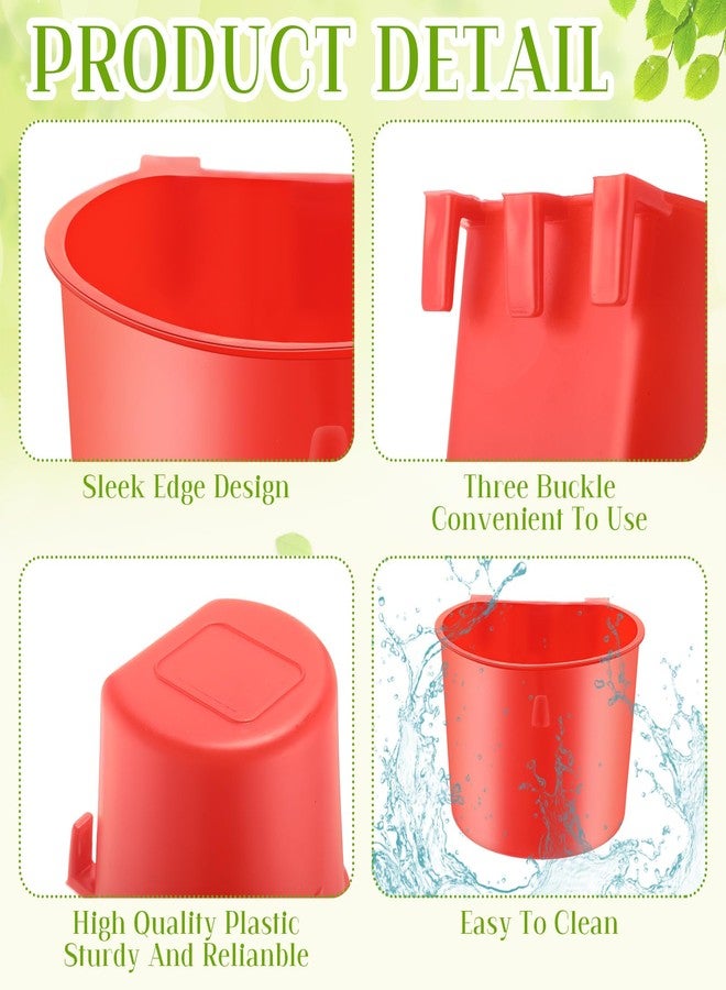 FillTouch أكواب FillTouch 50 قطعة، مقاس 4.9 × 3.7 × 2.4 بوصة، مغذيات دجاج، أكواب قفص مقاس 3.2 × 3.2 × 2.4 بوصة، مغذيات طيور، أكواب ماء معلقة للدجاج، أوعية بذور، أكواب حظيرة لتغذية وسقي الببغاء والدواجن والحمام، لون أحمر - Image 3