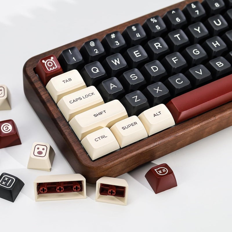 KBDiy Similar to SA Profile Clone Rome PBT Double Shot Keycap Set,160 Keys Black and White Custom Key Caps Keycaps 60 Percent Retro Keycaps for 61/64/68/84/87/100/104/108 Mechanical Keyboard - Image 1