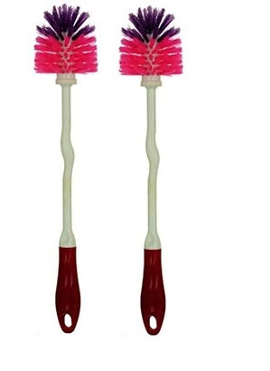 Aristo Aristo Plastic Toilet Brushes Decent Pack of 2 Mix Colour (8 cm x 8 cm x 42 cm)  - Image 5