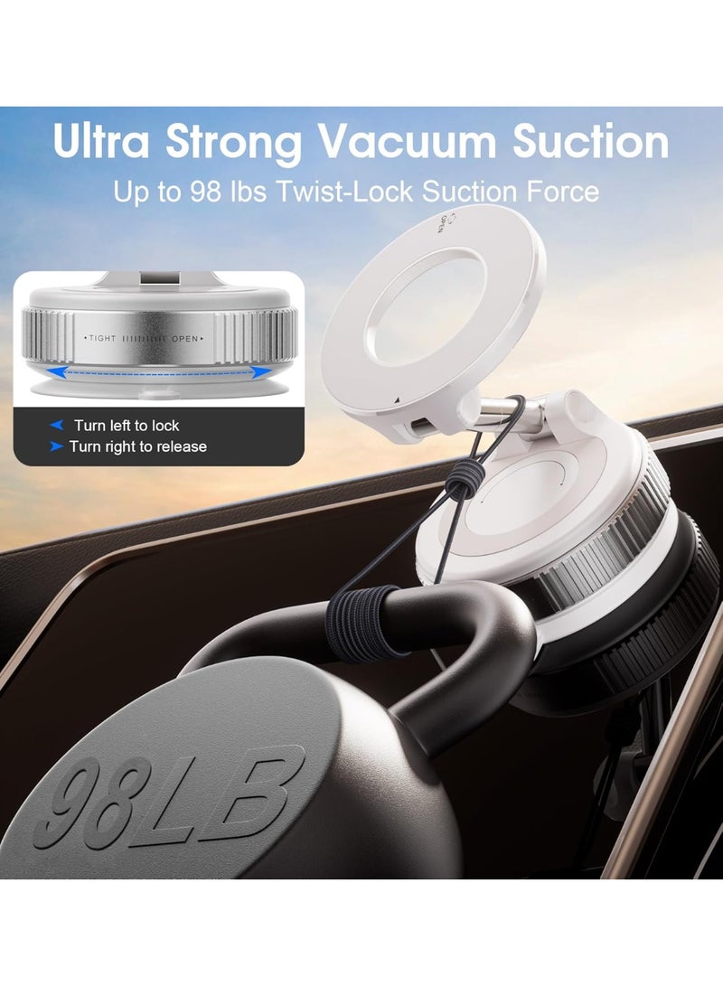 حامل هاتف سيارة قوي بقوة مغناطيسية عالية لتركيب iPhone 16/15/14/13/12 وأجهزة Android مع كوب شفط فراغي 360 درجة لتركيب هاتف من النوع MagSafe Ultra - Image 5