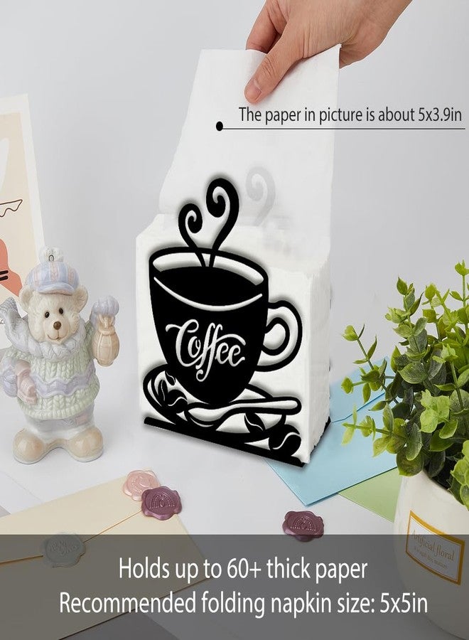 SUPERDANT Coffee Cup Napkin Holder for Tables Coffee Metal Kitchen Napkin Holder Vintage Tabletop Tissue Stand Rustic Cloth Napkins Holders Farmhouse Restaurants Hotel Party Table Decor - Image 3