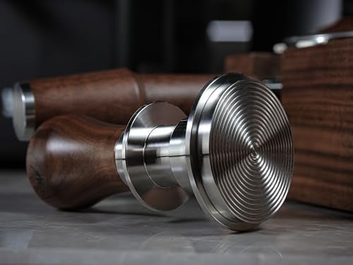 KNODOS 54mm Espresso Tamper For Breville Machines Calibrated Tamper Tool Espresso Walnut, Auto-Leveling and 30lb Spring Loaded Design Coffee Tamper With Stainless Steel Ripple Base - Image 5