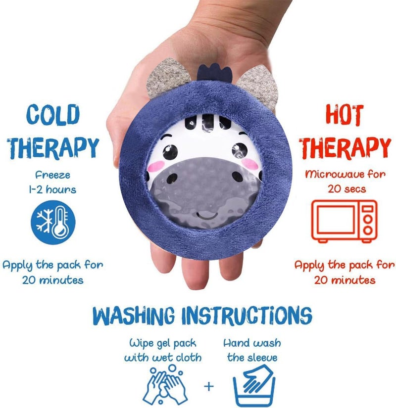 Zomaple Kids Ice Packs for Boo Boos  Reusable Warm Hot  Cold Compress  Injuries Pain Fever Wisdom Teeth Tired Eyes Sinus and Headaches Relief Children Heat Treatment Animal Designed First Aid Kit - Image 4