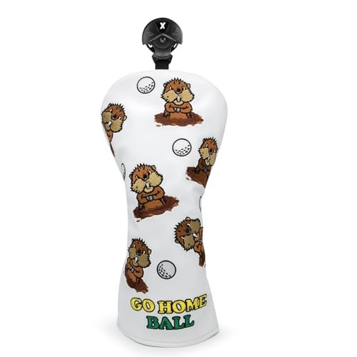 barudan golf Groundhog Golf Rotatable 3 5 7 Wood Head Cover PU Leather 3 Wood Head Cover Funny Gopher Golf Headcover for Men Fits for All Brand Fairway Woods - Image 1
