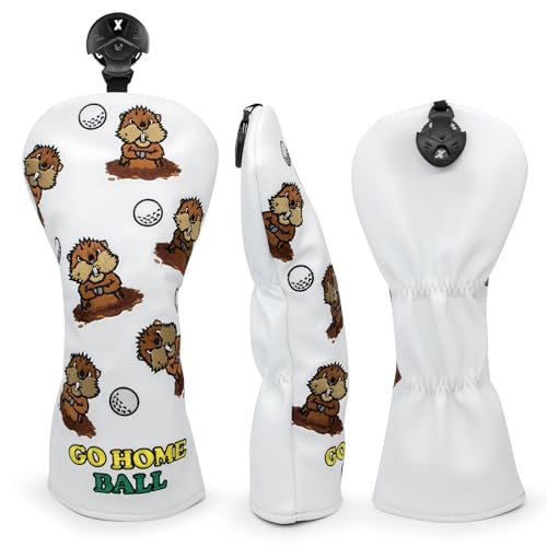 barudan golf Groundhog Golf Rotatable 3 5 7 Wood Head Cover PU Leather 3 Wood Head Cover Funny Gopher Golf Headcover for Men Fits for All Brand Fairway Woods - Image 3