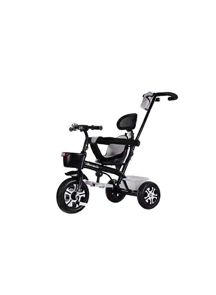 Generic ETROON Toys Kids tricycle With push Bar Ride On Tricycle Bike Black  - Image 2