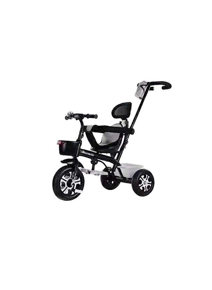 Generic ETROON Toys Kids tricycle With push Bar Ride On Tricycle Bike Black  - Image 1