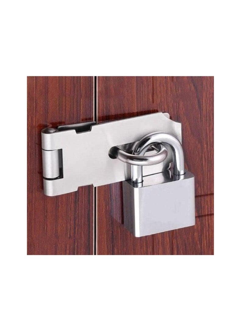 KNP - KNP 5 Inch Aluminium Hasp And Staple Door Padlock Pack of 4 Engineered for durability and strength, this set offers a reliable locking solution for doors, cabinets, and storage units. - Image 1
