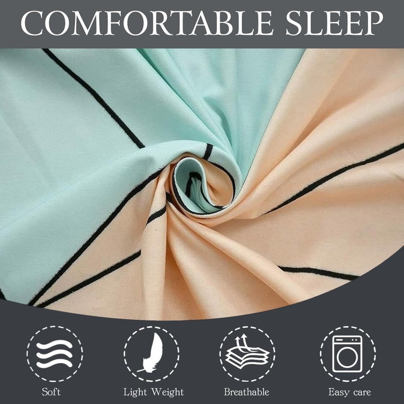 FRESH FROM LOOM Single Size Microfiber Bedsheet Set Printed Hypoallergenic Wrinkle Free with 1 Pillow Covers 60x90 Inches Beige Green 144 TC - Image 2