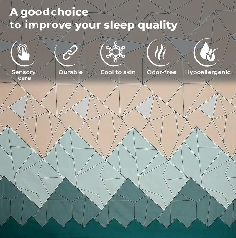 FRESH FROM LOOM Single Size Microfiber Bedsheet Set Printed Hypoallergenic Wrinkle Free with 1 Pillow Covers 60x90 Inches Beige Green 144 TC - Image 3
