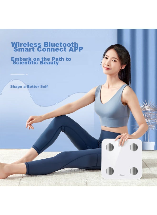 Midea Smart Body Fat Scale, Home Precision Electronic Scale, Body Health Weighing Scale, Weight Scale, Weight Loss Scale, Bluetooth Connection, 20 Body Data Monitoring - Image 3