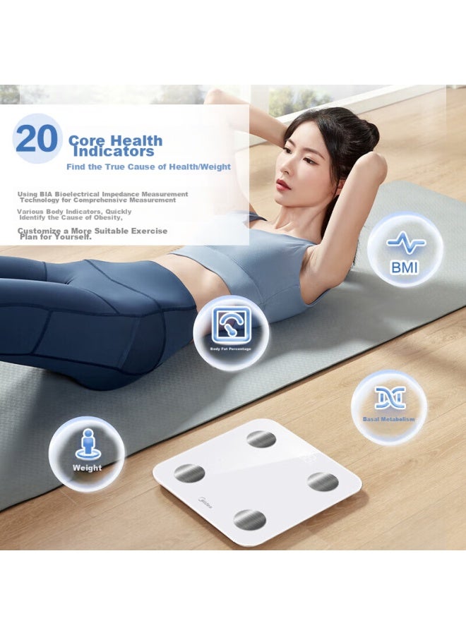 Midea Smart Body Fat Scale, Home Precision Electronic Scale, Body Health Weighing Scale, Weight Scale, Weight Loss Scale, Bluetooth Connection, 20 Body Data Monitoring - Image 2