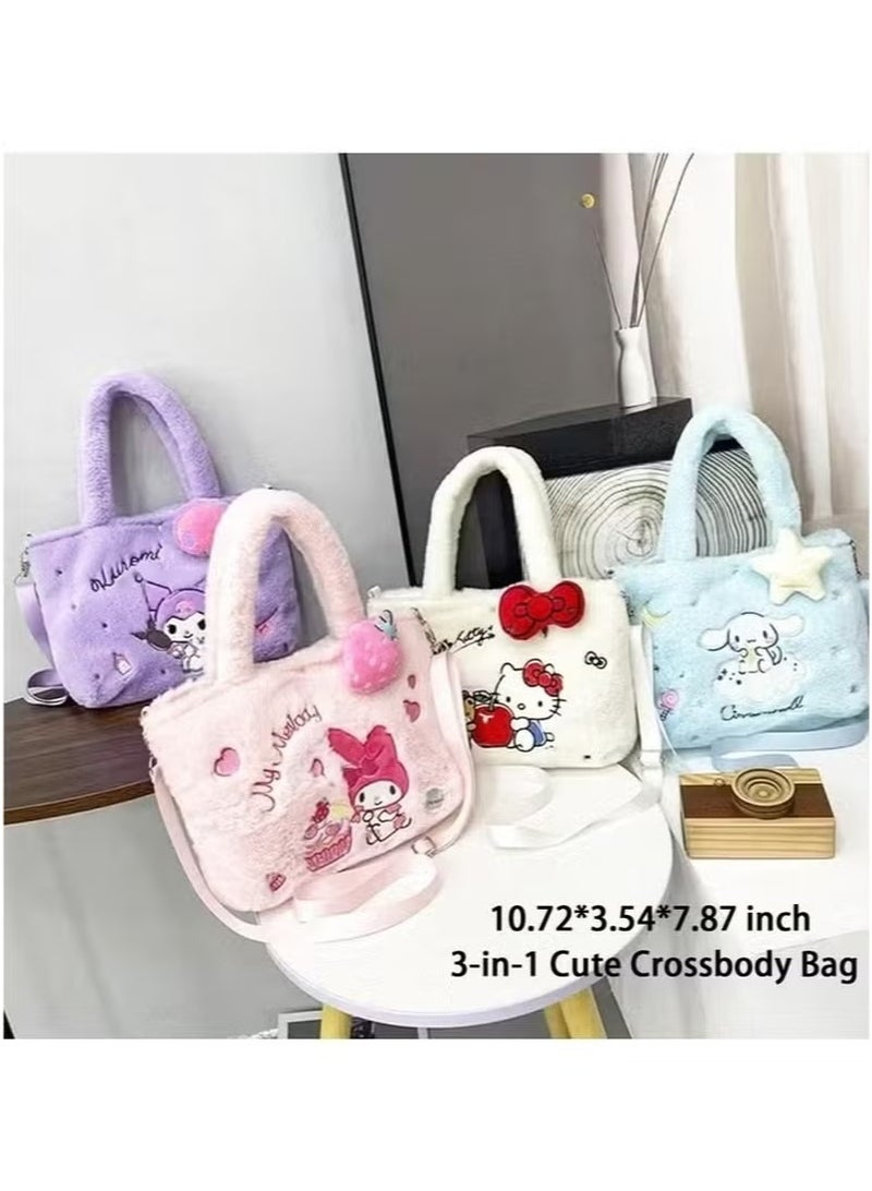 JOGAMS Adorable Plush Crossbody Bag Soft Fluffy Shoulder Bag for Kids and Women Family Wallet Purse and Coin Pouch Accessories  - Image 4