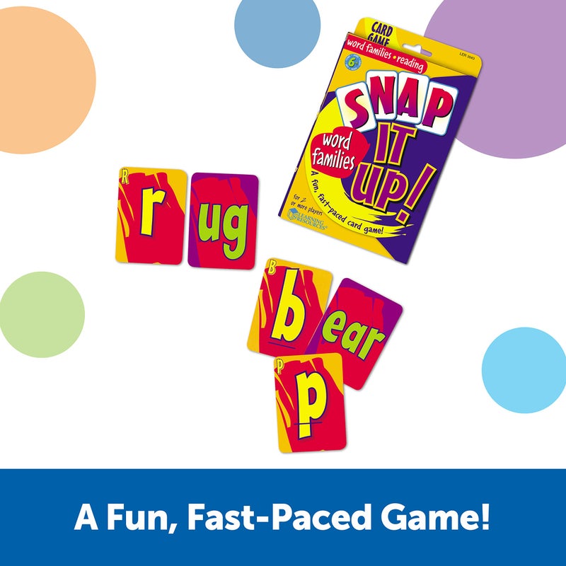Learning Resources Learning Resources Snap It Up! Phonics & Reading Card Game, Homeschool,Reading Game, 90 Cards Included, Ages 6+ - Image 2