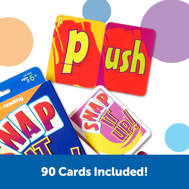 Learning Resources Learning Resources Snap It Up! Phonics & Reading Card Game, Homeschool,Reading Game, 90 Cards Included, Ages 6+ - Image 4