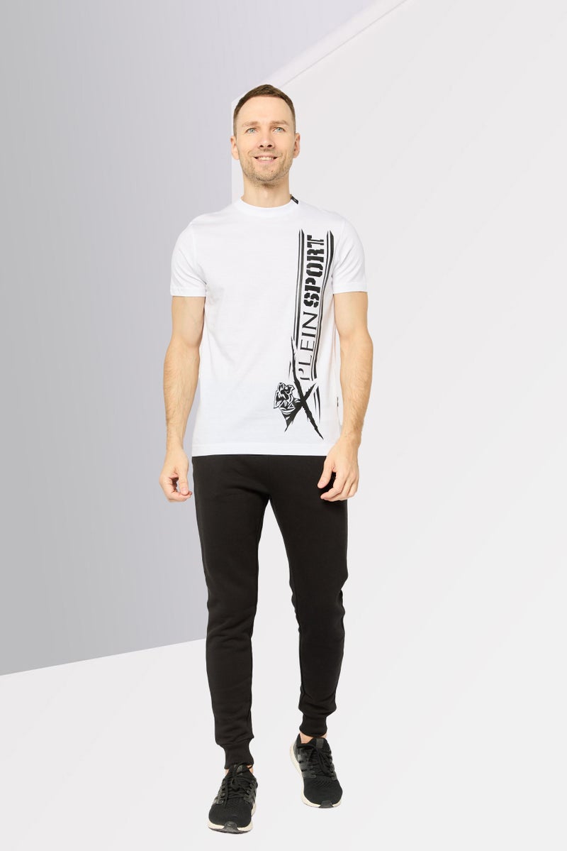 PHILIPP PLEIN Plein Sport Men Sportswear Fit Short Sleeves Outdoor T-Shirt, White - Image 2