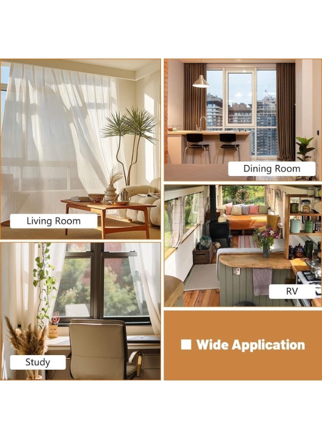 بيت إيزي مسار ستائر سقف بطول ٥ أمتار | مسار ستائر سقفي، حامل ستائر سقفي مع نظام ستائر | ستائر سرير بطابقين، مسار ستائر للسيارات الترفيهية | مسار ستائر سقفي قابل للانحناء، فاصل غرف، مسار ستائر سقفي - Image 3