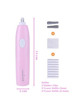 tenwin Electric Erasers, Electric Eraser with 16 Refills, Battery Operated Eraser, Electric Eraser Portable and Automatic Pencil Eraser Kit for Artists, Art Pencils, Drawing, Painting, Sketching, Drafting, Pink  - Image 2