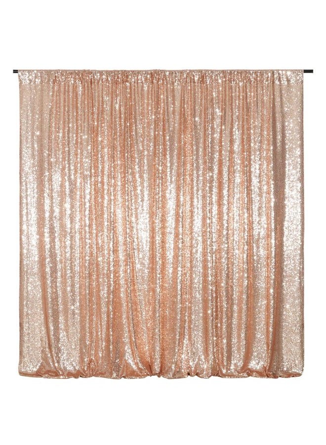 Poise3EHome Rose Gold Sequin Backdrop, 8FT x 10FT Photography Backdrop Curtain for Party Decoration - Image 1