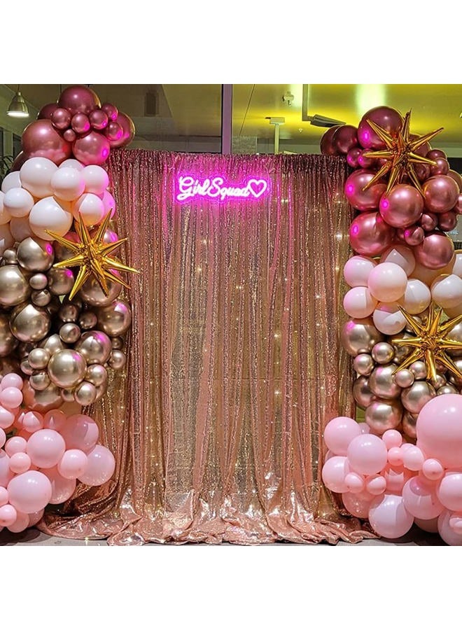 Poise3EHome Rose Gold Sequin Backdrop, 8FT x 10FT Photography Backdrop Curtain for Party Decoration - Image 3