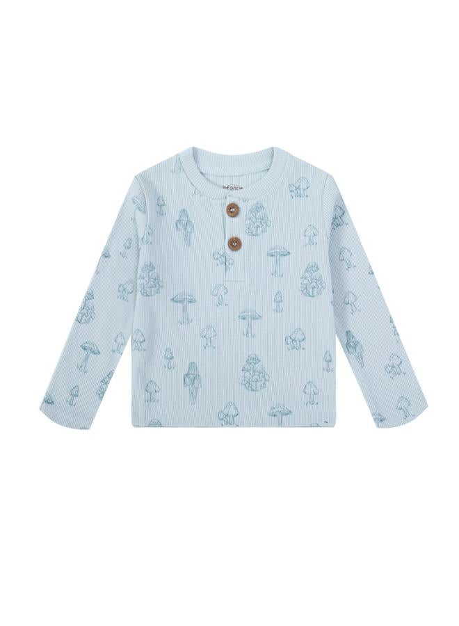 infancie Mushroom Print T-Shirt And Ribbed Dungaree Set - Image 2