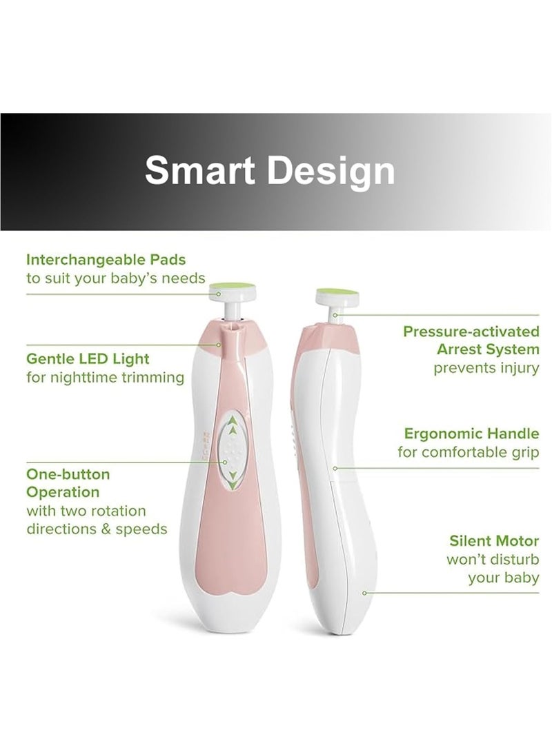 Meetion مقص أظافر كهربائي للأطفال مجموعة أدوات العناية بالأظافر، تقليم وتلميع للعناية بأظافر الأطفال الرضع أو البالغين، 6 أدوات طحن - Image 4