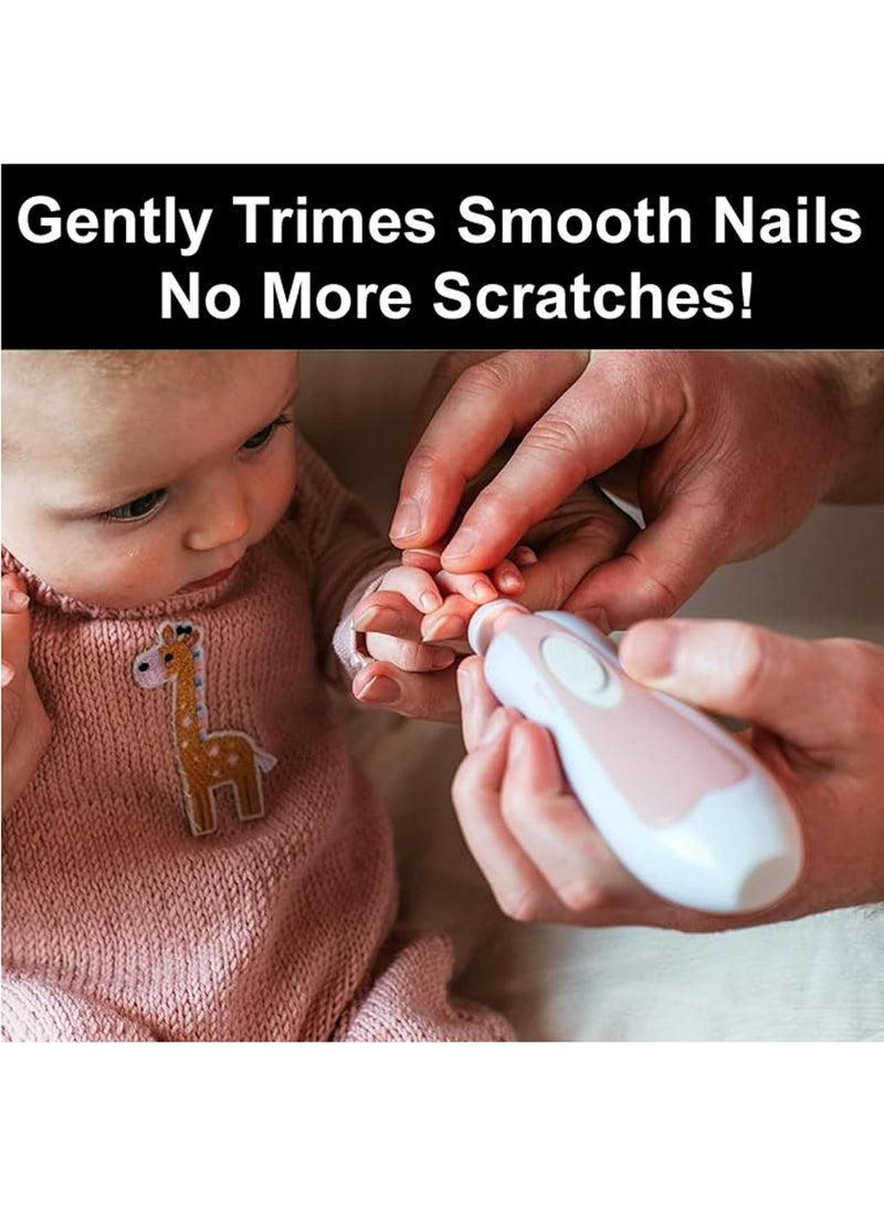 Meetion مقص أظافر كهربائي للأطفال مجموعة أدوات العناية بالأظافر، تقليم وتلميع للعناية بأظافر الأطفال الرضع أو البالغين، 6 أدوات طحن - Image 3