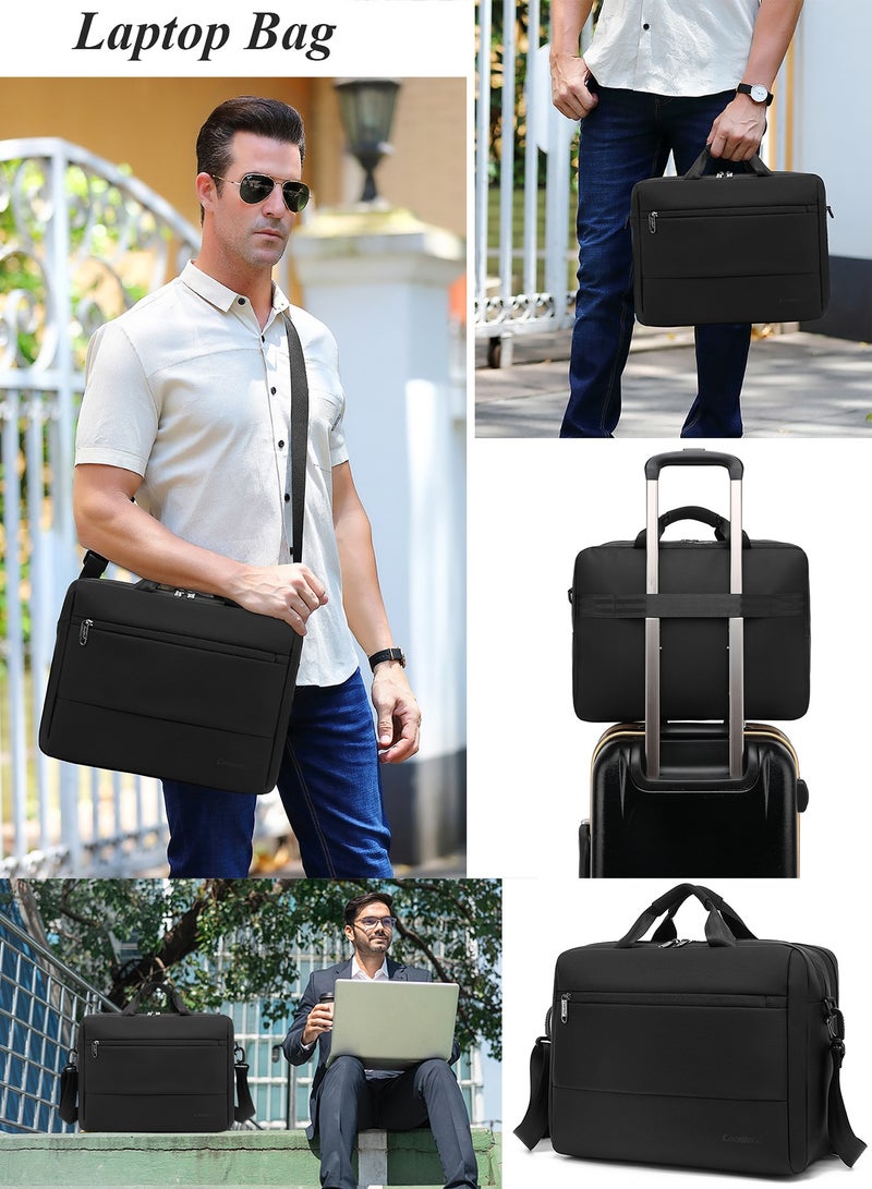 كوكيجو شنطة لابتوب 15.6 انش كمبيوتر للرجال والنساء كتف مع حزام ماسنجر للسفر / العمل المدرسة - Image 2