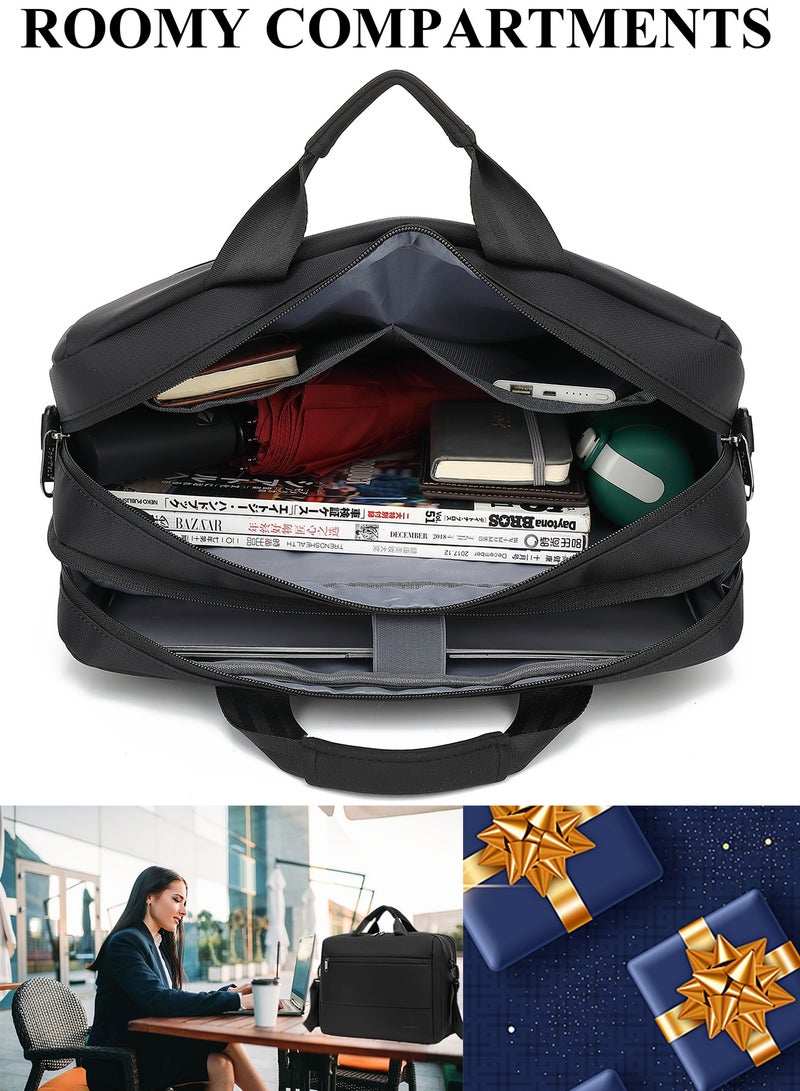 كوكيجو شنطة لابتوب 15.6 انش كمبيوتر للرجال والنساء كتف مع حزام ماسنجر للسفر / العمل المدرسة - Image 4