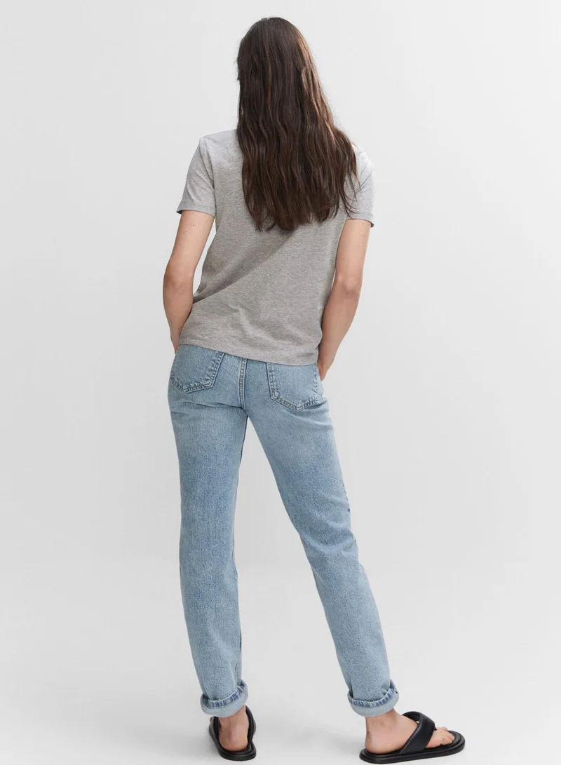 MANGO Crew Neck T-Shirts